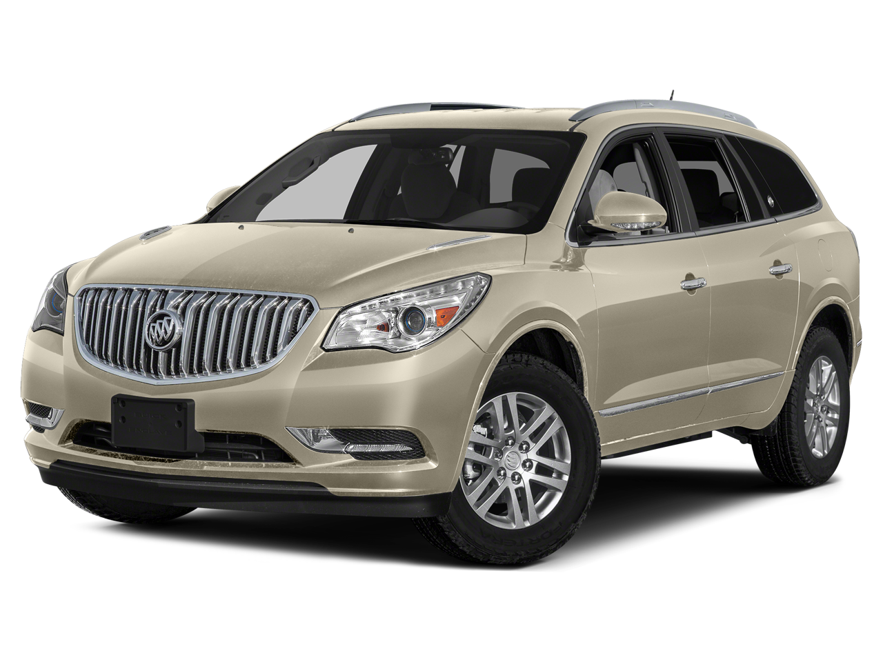2015 Buick Enclave Leather in Champagne Silver Metallic — front three-quarter view