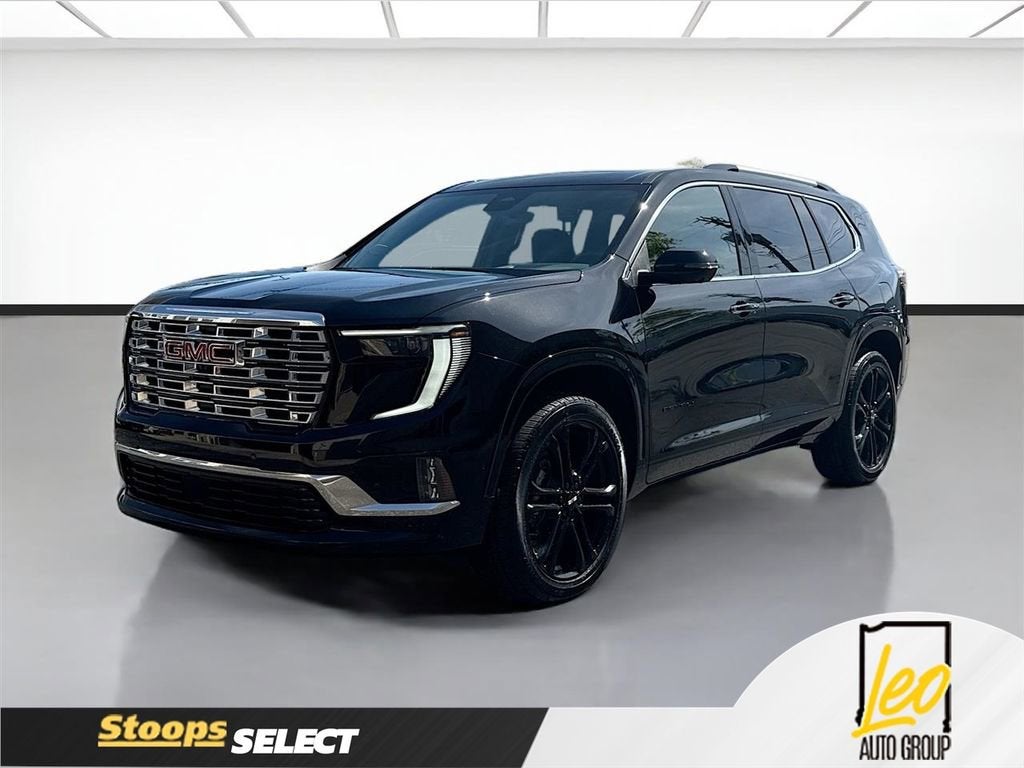 2026 GMC Acadia Denali in Ebony Twilight Metallic — front three-quarter view