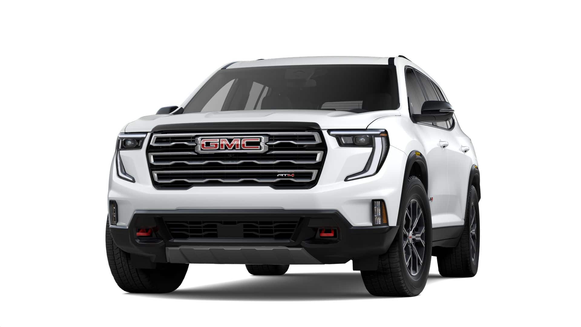 2026 GMC Acadia AT4 in Summit White — front three-quarter view