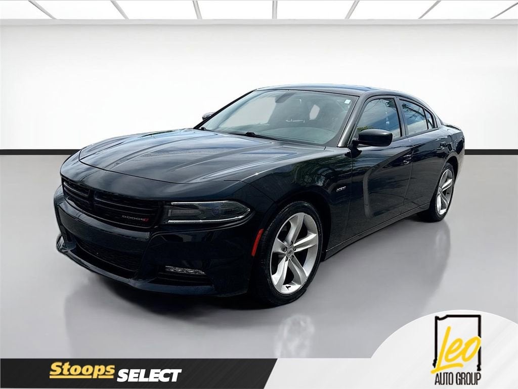 2017 Dodge Charger R/T RWD in Black — front three-quarter view