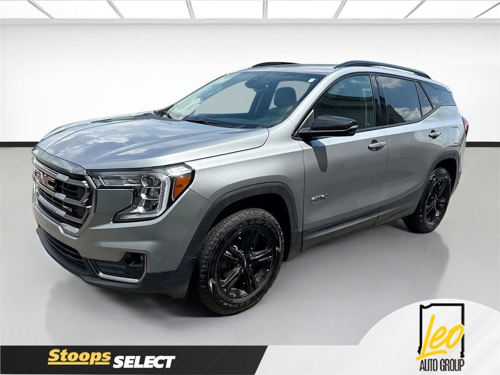 2024 GMC Terrain AT4 in Sterling Metallic — front three-quarter view