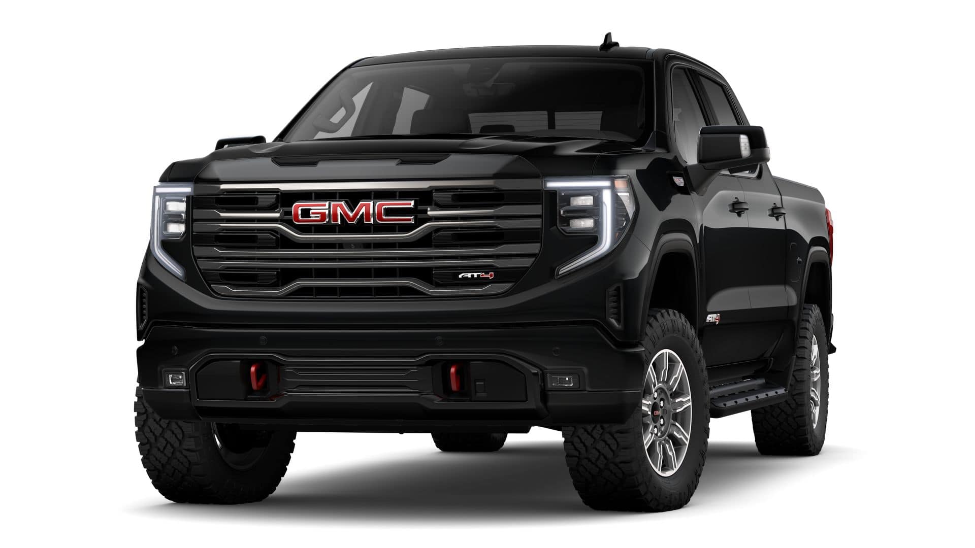 2026 GMC Sierra 1500 AT4 in Onyx Black — front three-quarter view