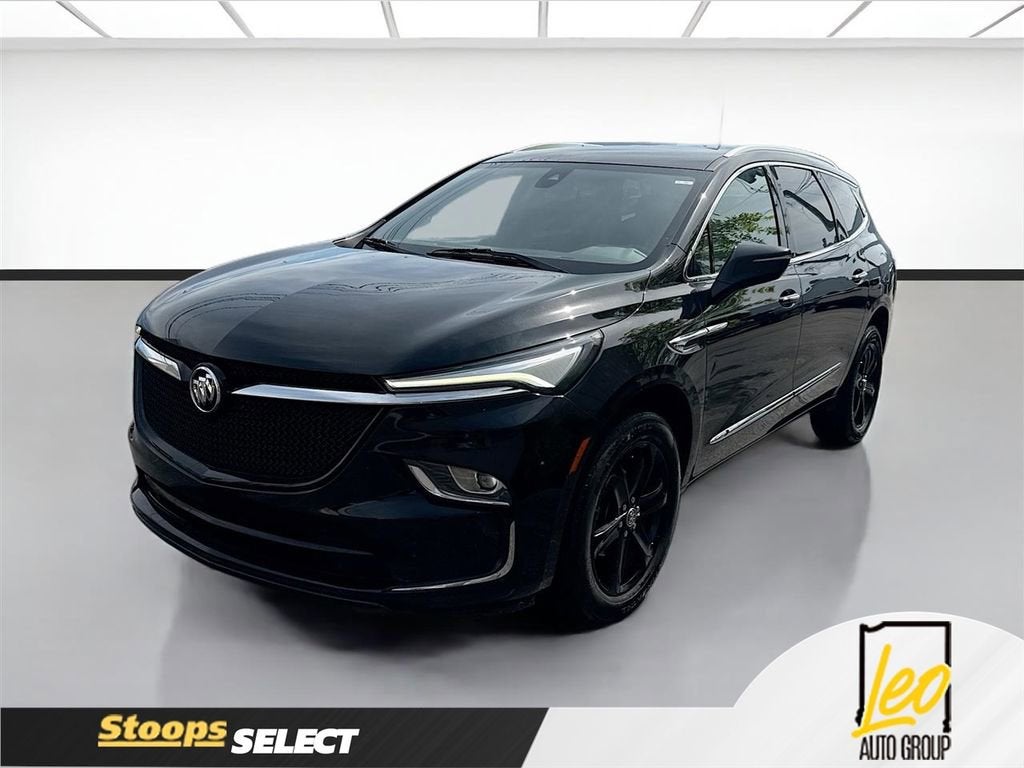 2024 Buick Enclave Essence in Ebony Twilight Metallic — front three-quarter view