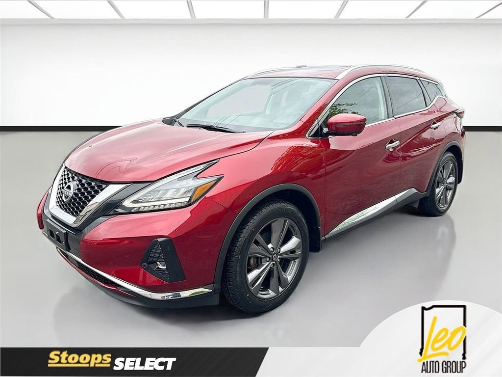 2023 Nissan Murano Platinum in Red — front three-quarter view