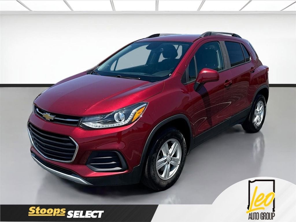 2022 Chevrolet Trax LT in Crimson Metallic — front three-quarter view