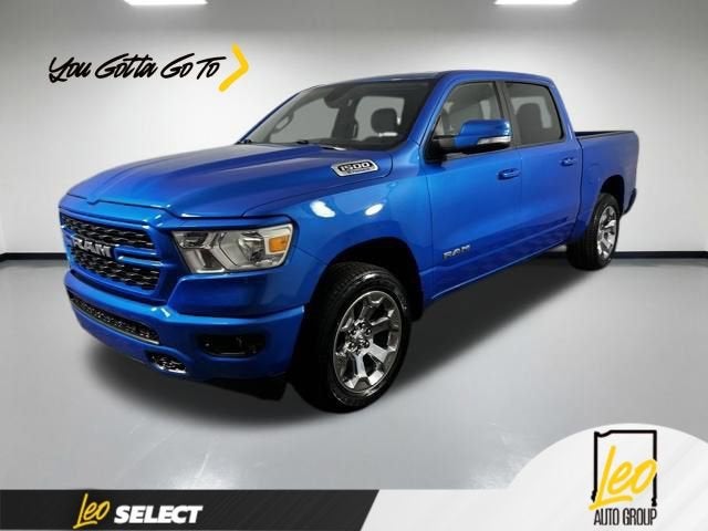 2022 RAM 1500 Big Horn in Blue — front three-quarter view