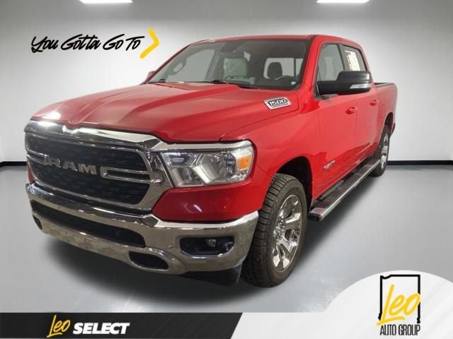 2022 RAM 1500 Big Horn in Red — front three-quarter view