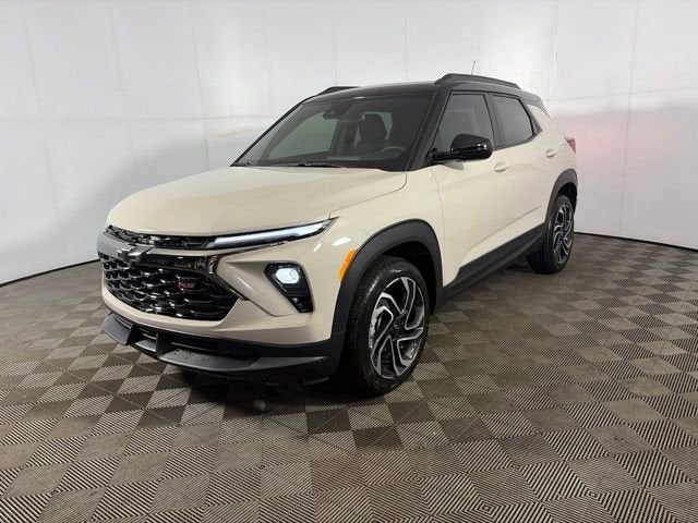 2026 Chevrolet Trailblazer RS in White Sands — front three-quarter view