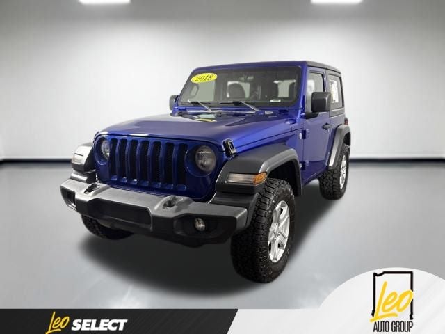 2018 Jeep Wrangler Sport S 4x4 in Ocean Blue Metallic Clearcoat — front three-quarter view