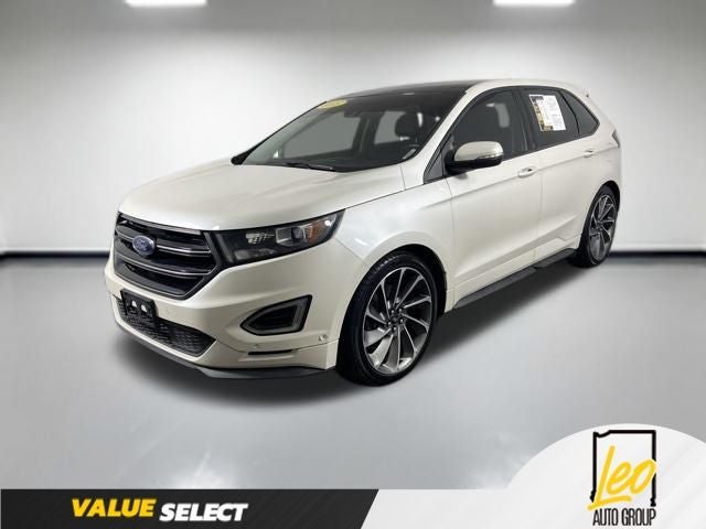 2015 Ford Edge Sport in White Platinum Clearcoat Metallic — front three-quarter view