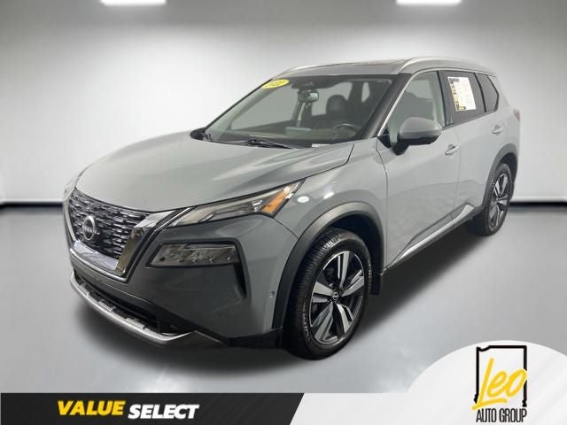 2022 Nissan Rogue SL in Boulder Gray Pearl — front three-quarter view