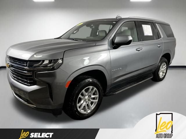 2021 Chevrolet Tahoe LT in Satin Steel Metallic — front three-quarter view
