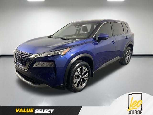 2021 Nissan Rogue SV in Caspian Blue Metallic — front three-quarter view