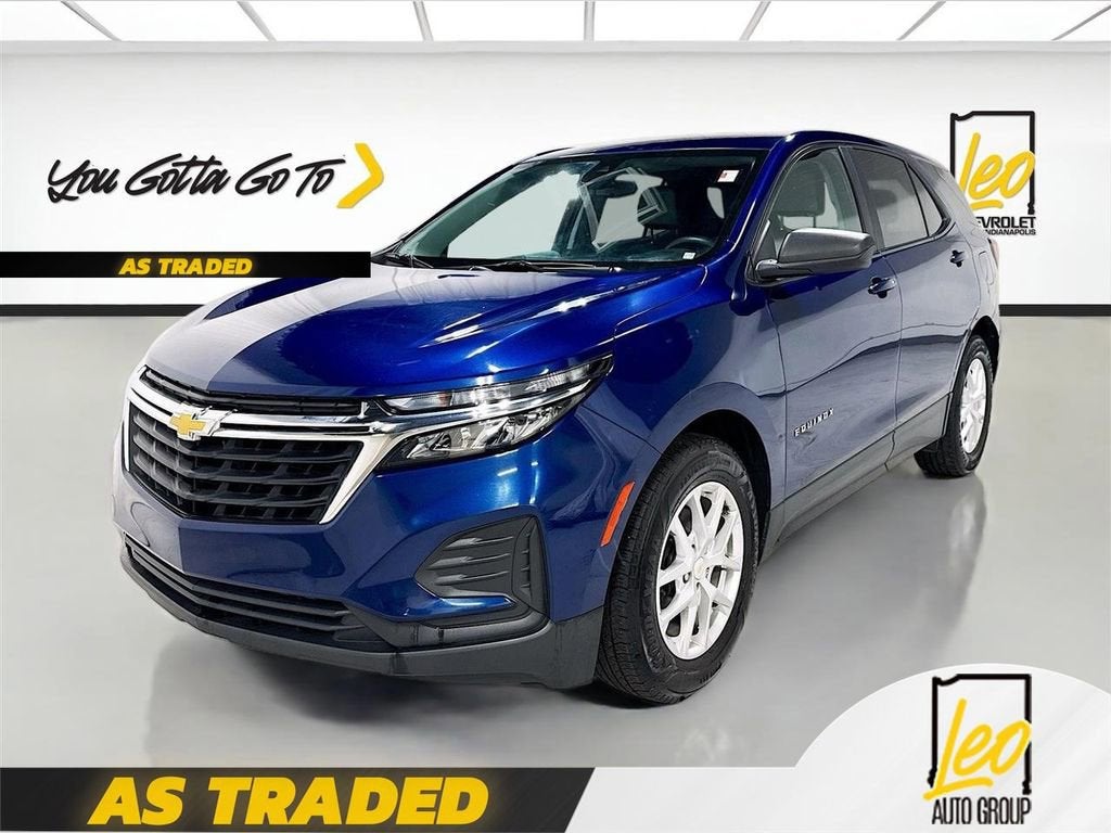 2022 Chevrolet Equinox LS in Blue Glow Metallic — front three-quarter view