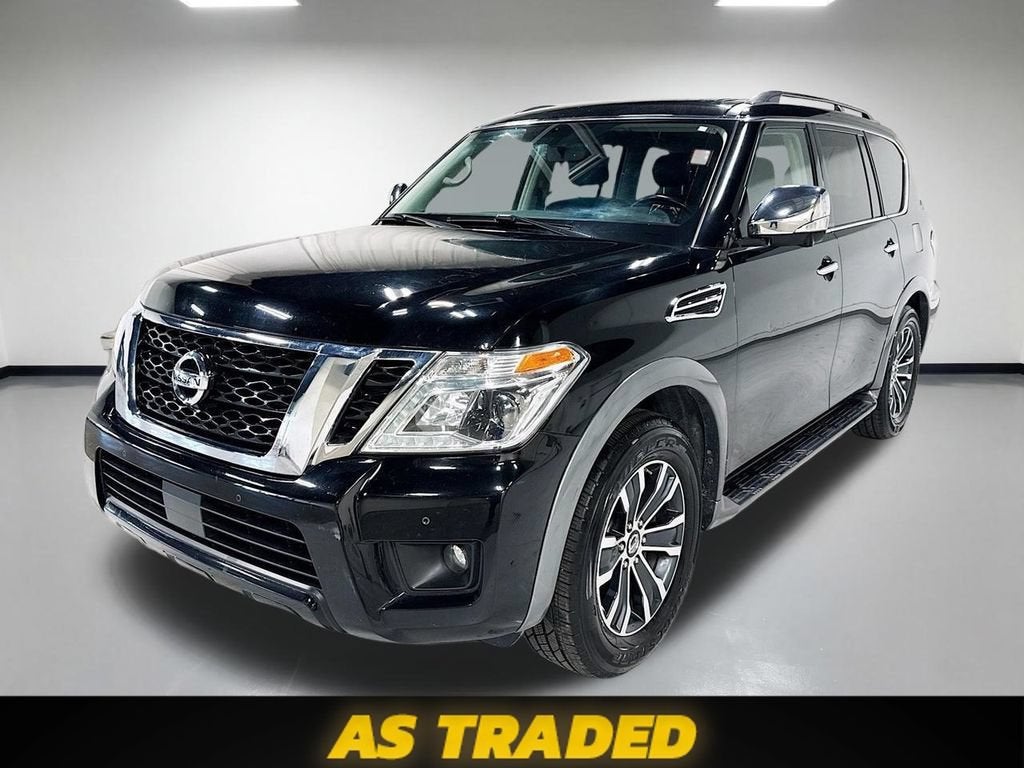 2020 Nissan Armada SL in Black — front three-quarter view