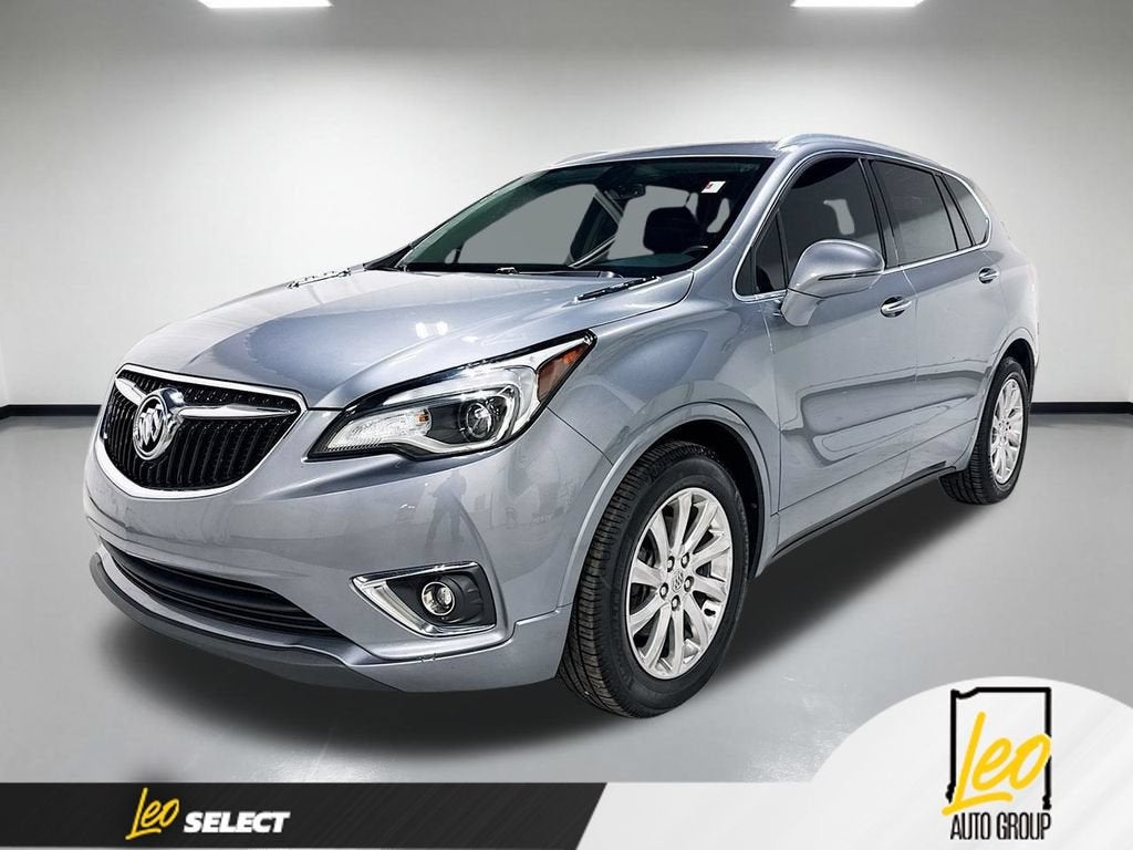 2020 Buick Envision Essence Group in Satin Steel Metallic — front three-quarter view