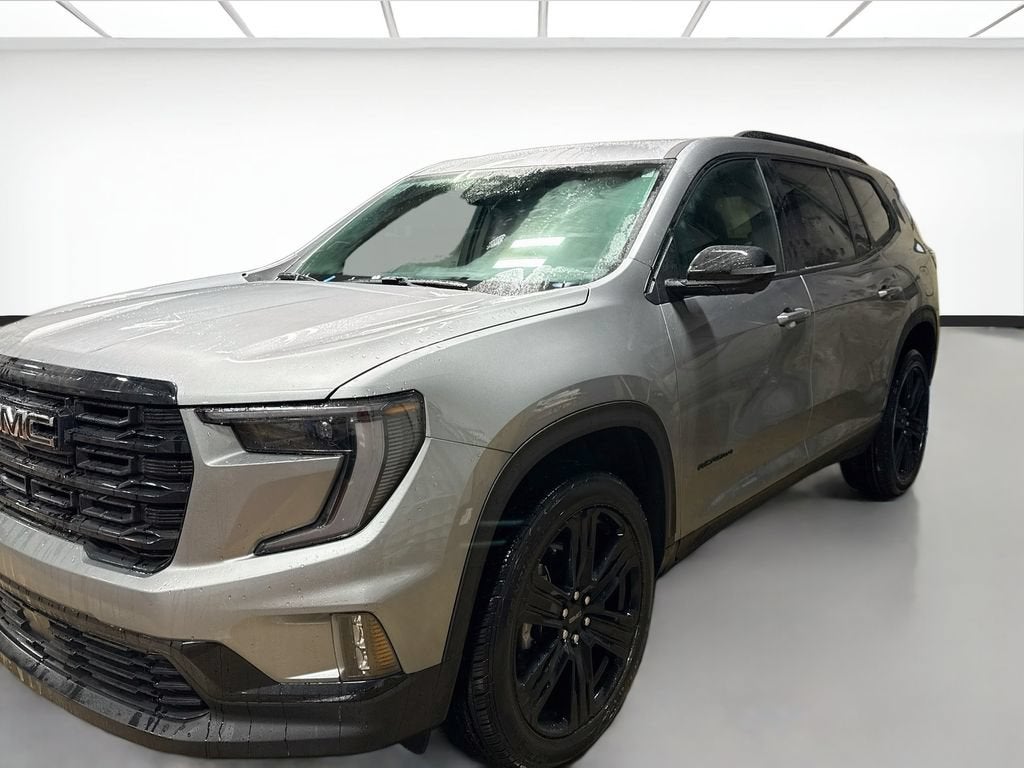 2026 GMC Acadia Elevation in Sterling Metallic — front three-quarter view