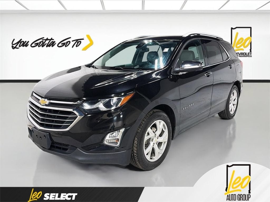 2019 Chevrolet Equinox Premier in Mosaic Black Metallic — front three-quarter view