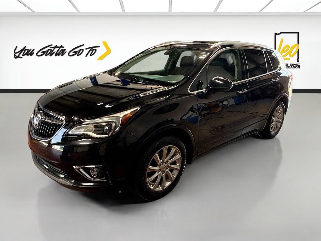 2020 Buick Envision Essence in Ebony Twilight Metallic — front three-quarter view