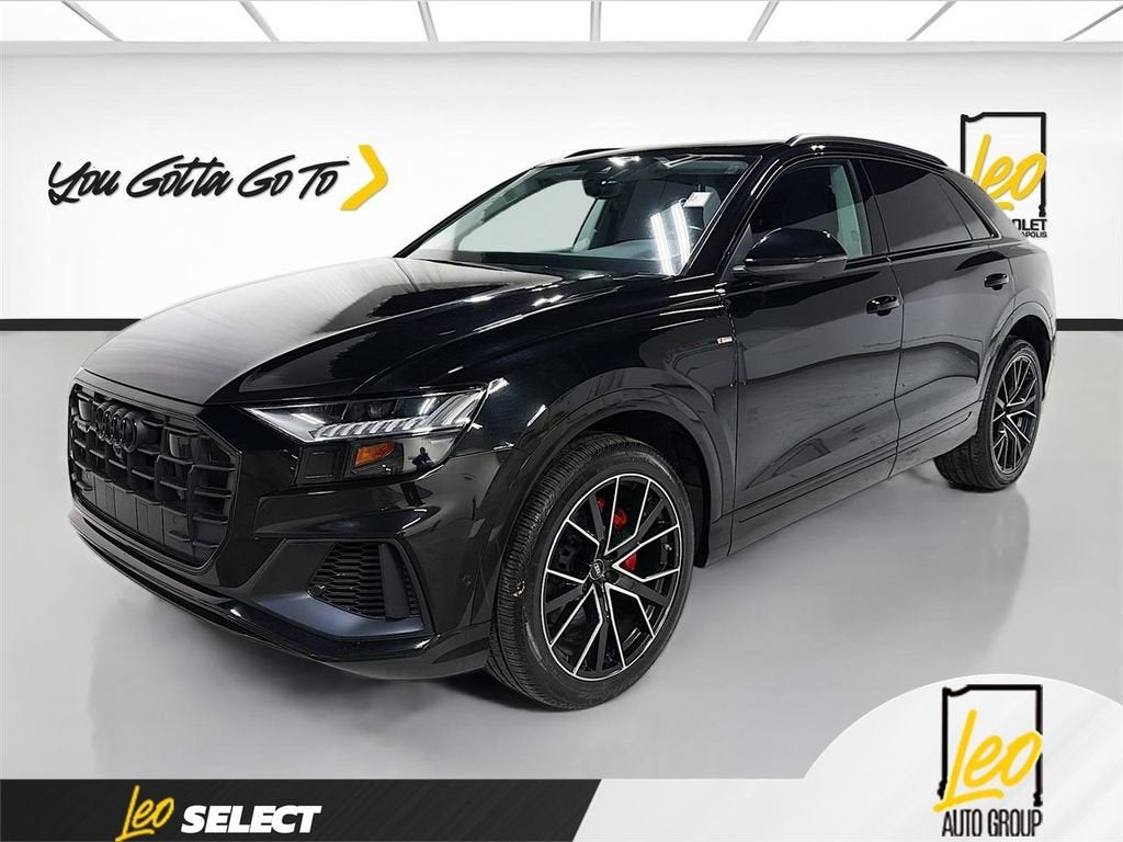 2023 Audi Q8 55 Premium Plus Quattro in Black — front three-quarter view